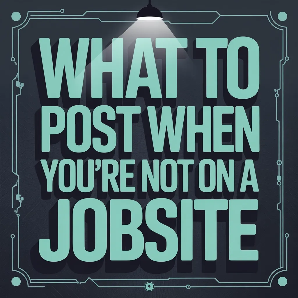 What to Post When You're Not on a Jobsite
